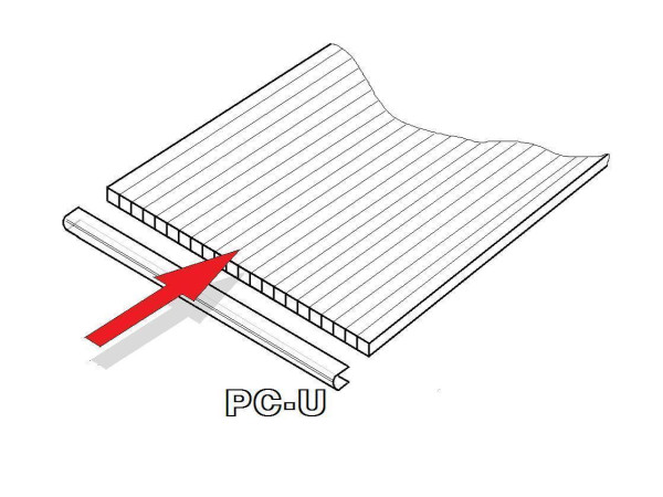 LanitPlast PC U-profil 10 mm pro obloukový skleník délka 2,10 m (1 ks)