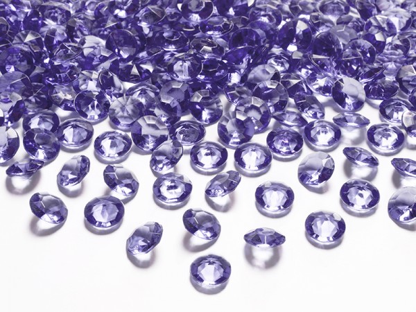 Briliantové kamínky fialové, 100 ks