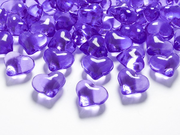 Krystalky srdce fialové, 30 ks