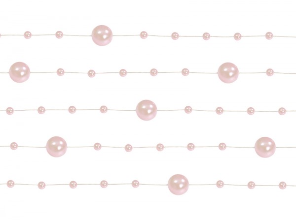 Paris Dekorace Girlanda perlová, světle růžová