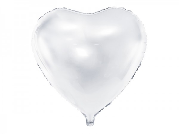 Paris Dekorace Foliový balónek srdce, bílý 61 cm