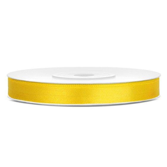 Paris Dekorace Saténová stuha žlutá, 6mm/25y, N-TS6-009