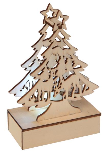 Paris Dekorace Vánoční svítící stromeček, 8,5 x 4,5 x 13,5 cm