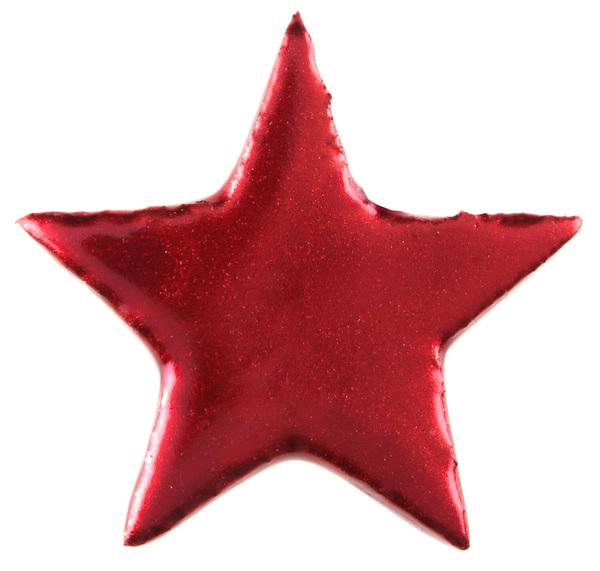 Dekorační metalické červené hvězdy 6ks, 5 x 5 cm