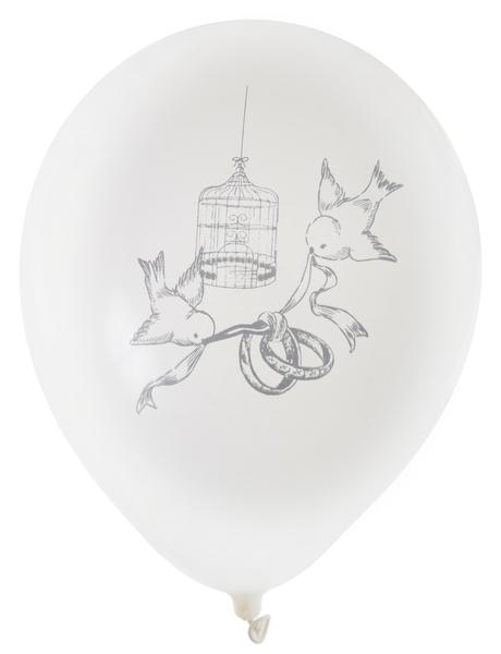 Paris Dekorace Svatební balónky bílé 8 ks, 23 cm