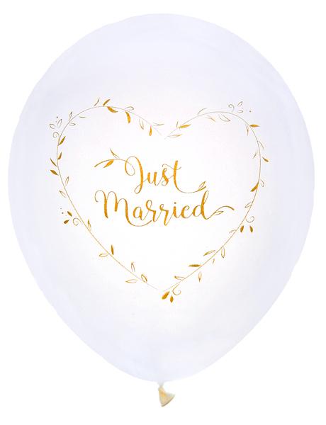 Paris Dekorace Metalické balónky &quot;Just Married&quot; 8 ks, 25 cm
