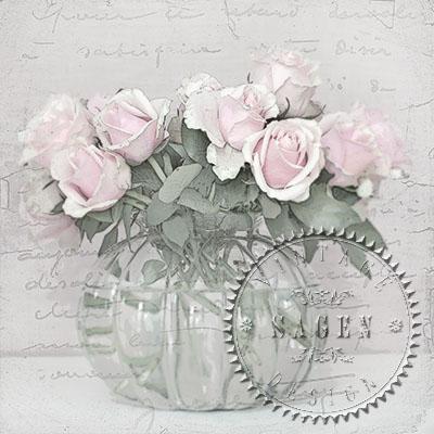Ubrousky Sagen Vase bílé růže, 20 ks