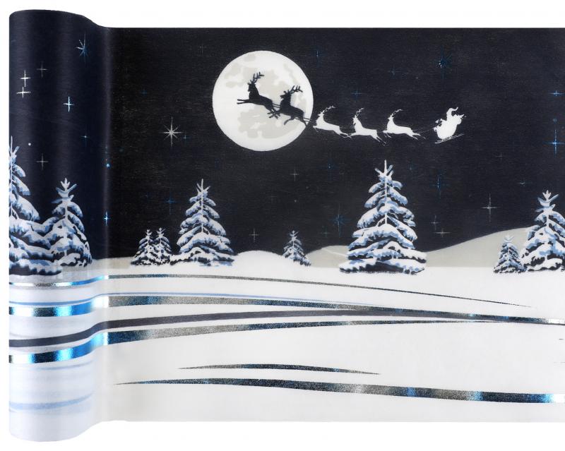 Stolová vánoční šerpa modrá, 30 cm x 2,5 m