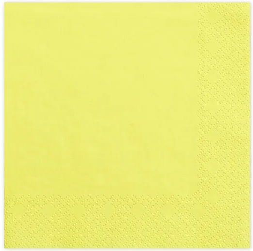 Ubrousky jednobarevné žluté, 20 ks